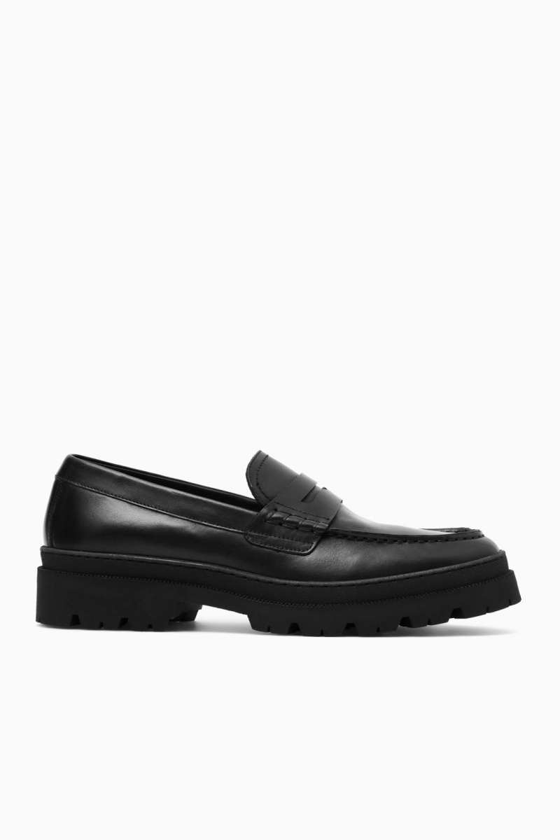 Pánské Loafers COS Tlustý Læder Černé | COS Eshop CZ-80739DFPZ