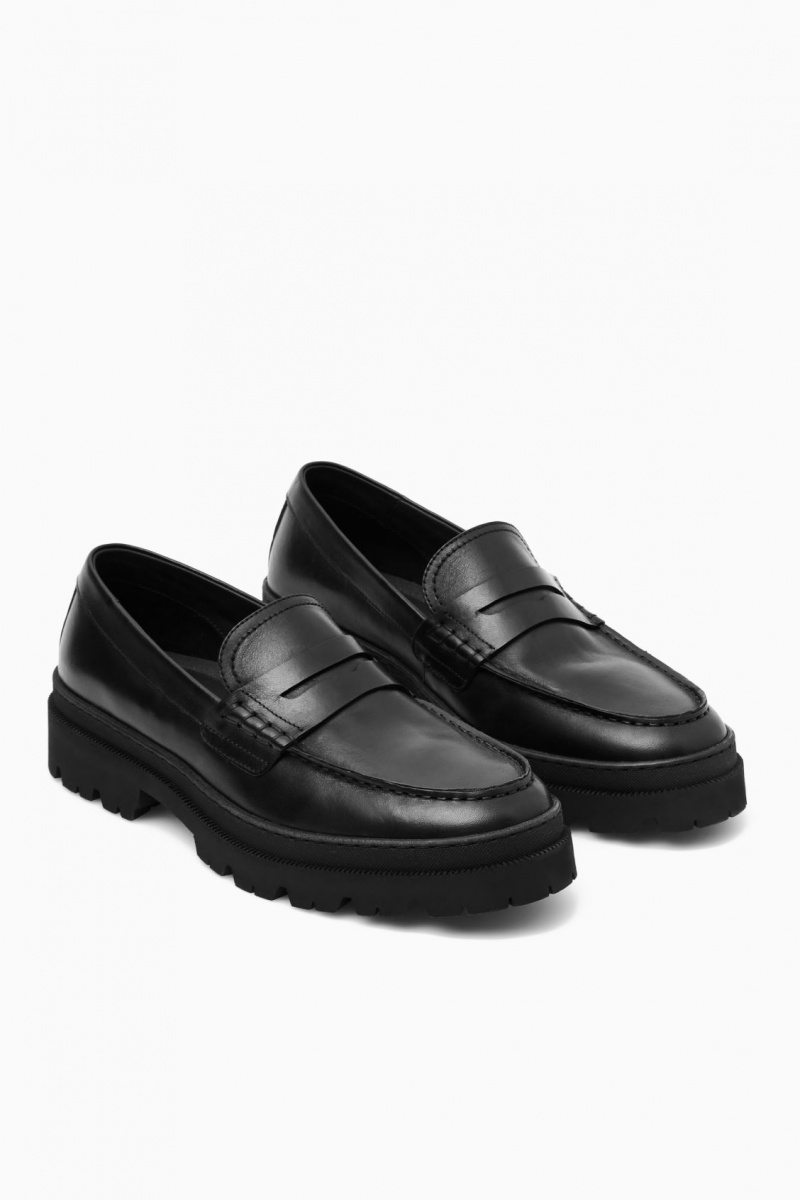 Pánské Loafers COS Tlustý Læder Černé | COS Eshop CZ-80739DFPZ