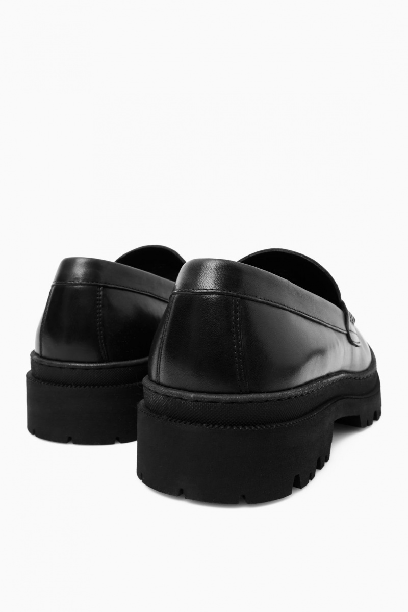 Pánské Loafers COS Tlustý Læder Černé | COS Eshop CZ-80739DFPZ