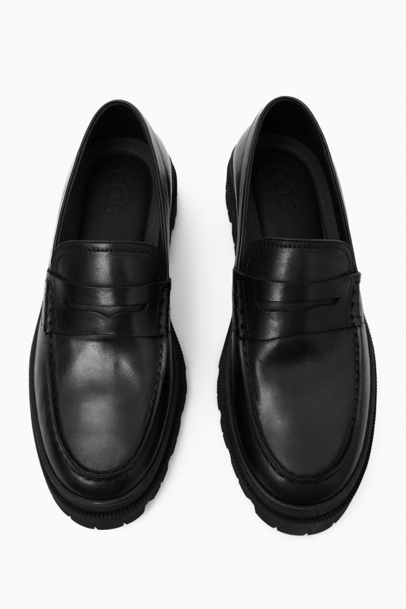 Pánské Loafers COS Tlustý Læder Černé | COS Eshop CZ-80739DFPZ