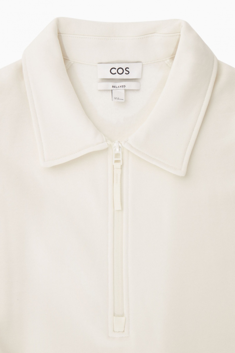 Pánské Mikina COS Collared Half-Zip Krém | COS Eshop CZ-60129HRCI