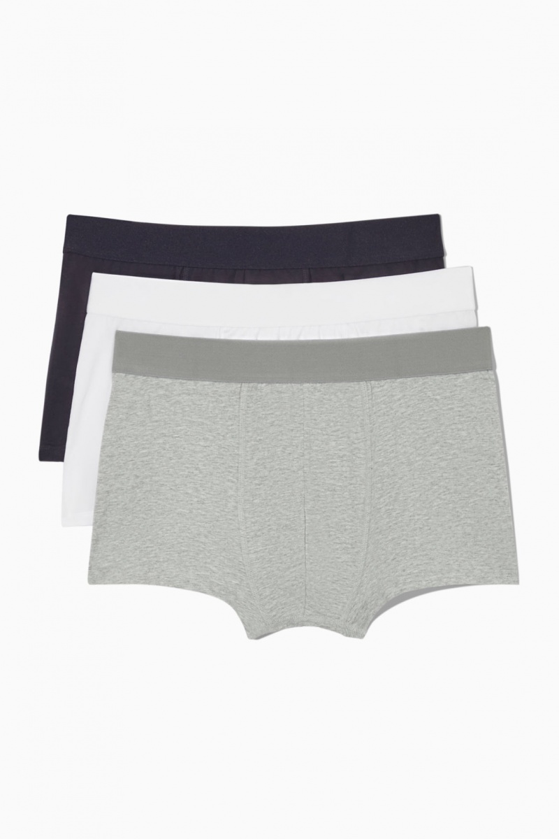 Pánské Slipy COS 3-Pack Jersey Boxerské Šedé Bílé Černé | COS Eshop CZ-37159IEQB