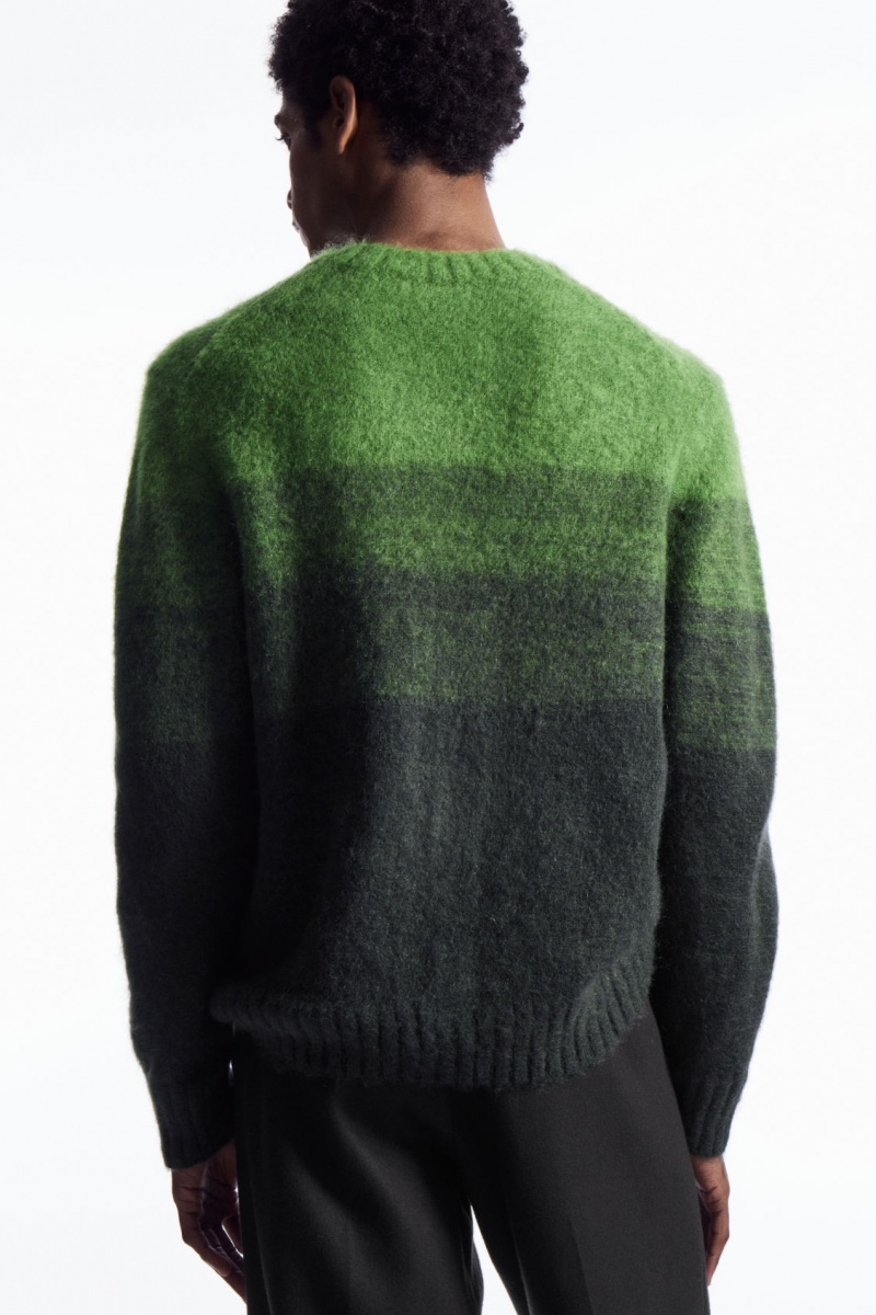 Pánské Svetry COS Colour-Block Mohair-Blend Zelene | COS Eshop CZ-07315UFJB