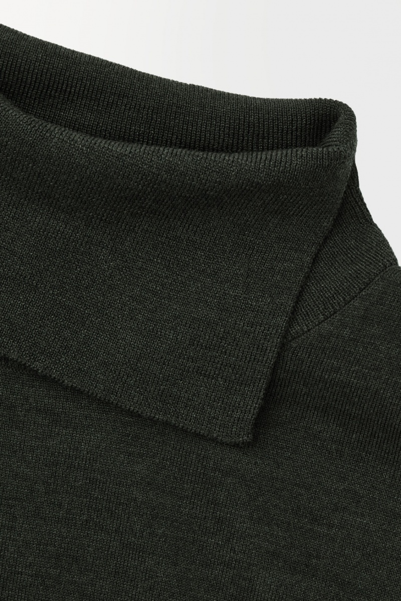 Pánské Svetry COS The Merino Vlna Roll-Neck Tmavě Zelene | COS Eshop CZ-91605BPAK