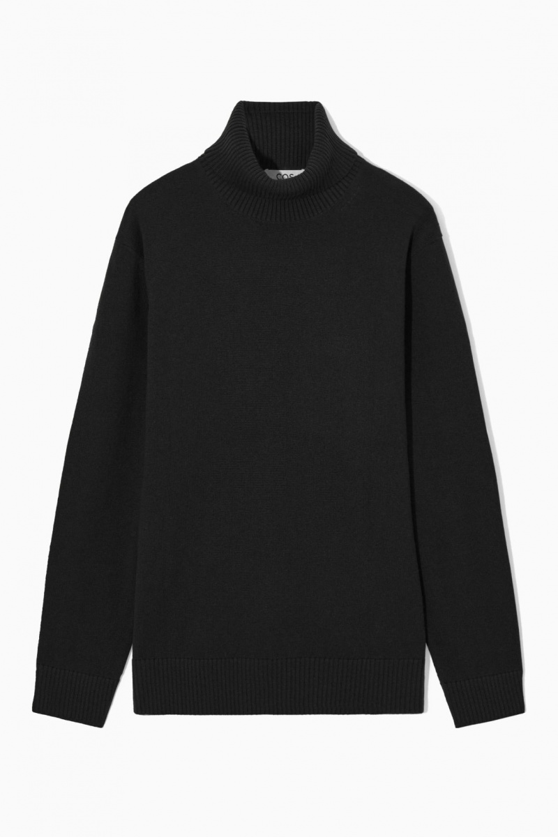 Pánské Svetry COS Vlna-Cashmere Turtleneck Černé | COS Eshop CZ-08172THVO