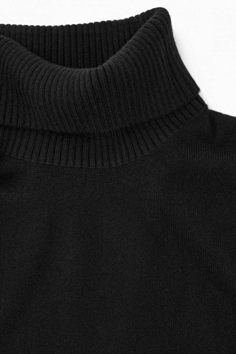 Pánské Svetry COS Vlna-Cashmere Turtleneck Černé | COS Eshop CZ-08172THVO