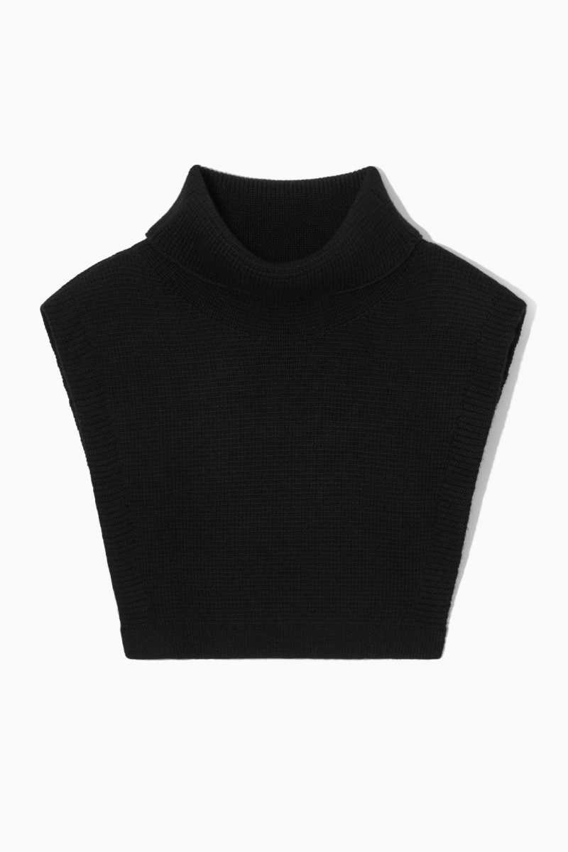 Pánské Vesta COS Vlna Rollneck Collar Černé | COS Eshop CZ-81356CJFL