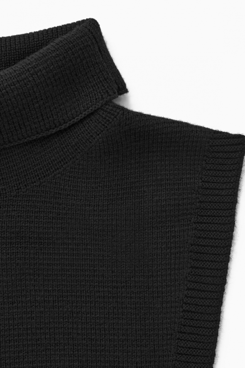 Pánské Vesta COS Vlna Rollneck Collar Černé | COS Eshop CZ-81356CJFL